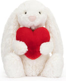 Jellycat Bashful Red Love Heart Bunny Stuffed Animal Plush Toy, Medium 12 inches