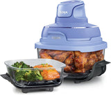 Ninja Crispi 4-in-1 Portable Glass Air Fryer Cooking System, 1500W, 4QT & 6-Cup TempWare Glass Containers with Storage Lids, Microwave, Freezer & Dishwasher Safe, Cyberspace Gray, FN101GY