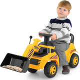 HONEY JOY Ride On Road Roller, Ride On Push Car for Toddlers, Adjustable Arm, Sound, Under-Seat Storage, Outdoor Ride on Construction Vehicle for Kids, No Power Ride On Toy for Boys Girls, Yellow