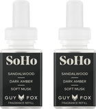 Pura & Guy Fox Home Scent Refill - Smart Air Diffuser - Up to 120-Hours of Luxury Fragrance per Refill - Home Essential - Clean & Safe Diffuser Fragrance - 2 Pack, SoHo