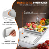 VEVOR 4 Pack Full Size Steam Table Pan,4 Inch Deep, 13L Capacity - Stainless Steel Food Container for Oven, Hotel - Anti-Jam Design