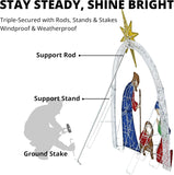 Outdoor Nativity Scene Set Christmas Decorations, 52" H Lighted Arch Holy Family Holiday Yard Decors Set, 115 Warm White LED Lights, Classic Xmas for Lawn, Garden, Easy Assembly