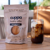 Cuppa Healthy Mushroom Insant Coffee with Lion's Mane & Ashwagandha for All Day Energy & Focus - No Crash or Jitters - Nootropics for Brain Health, Gut Health, Immunity, Stress, Memory + Mood 30 Servings, Medium Roast