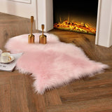 duduta White Faux Sheepskin Throw Rug 2x3 ft, Fluffy Shag Fur Chair Cover Small Bedside Dorm Rug Non Slip Washable