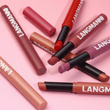 Jolilab 12Pcs Velvet Matte Lipstick Nude Matte Soft Dark Color Stick High Pigmented Long-Lasting Waterproof Lip Stick Lip Balm Beauty Cosmetics Gift for Girls and Women(01#-12#)