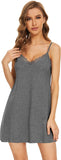 WiWi Cotton Lingerie for Women Sexy Full Slip Nightgown Lace Babydoll Chemise Mini Sleeveless Camisole Dress S-XXL
