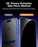 UNBREAKcable 2PCS Screen Protector for iPhone 16-1 Privacy Tempered Glass+1 Clear Glass Double Shatterproof [Easy Installation Frame] [9H Hardness] [Case Friendly] Anti-Scratch for iPhone 6.1 inch
