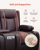 VEVOR Loveseat Recliner Sofa with Massage & Heat, Power Reclining Couch with Console, PU Leather Electric RV Sofa with USB & Outlet/Storage/Cup Holders/Pockets, Home Theater Seating for Living Room