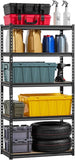 VEVOR Storage Shelving Unit, 5-Tier Adjustable, 2000 lbs Capacity, Heavy Duty Garage Shelves Metal Organizer Utility Rack, Black, 36" L x 18" W x 72" H for Kitchen Pantry Basement Bathroom Laundry