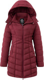 wantdo Women's Puffer Jacket Warm Padded Winter Coat Long Quilted Jacket (Available in Plus Size)