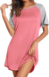 Ekouaer Sleep Shirts for Women Short Sleeve Night Shirts for Sleeping Pullover Nightgown Soft Nightdress S-XXXL