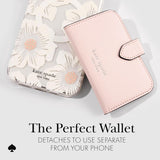 kate spade new york Morgan Magnetic Phone Wallet/Card Holder - Compatible with MagSafe Phones and Cases - Chalk Pink