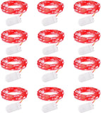 Brightown 12 Pack LED Fairy Lights Battery Operated String Lights - 7ft 20LED Waterproof Silver Wire Firefly Starry Moon Lights for DIY Crafts Wedding Table Centerpieces Party Bedroom Christmas