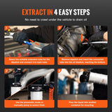 VEVOR 6.5L Pneumatic/Manual Oil Extractor Pump, Fluid Extractor Pump for Automotive Fluids Vacuum Evacuation, Oil Change & Fluid Change Tool with Dipstick and Suction Hose