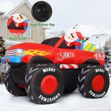 GOOSH 7.5 FT Long Christmas Inflatables Monster Truck Outdoor Decorations Blow Up Yard Santa Claus with Presents on Truck with Built-in LEDs for Garden Lawn Indoor Party Décor