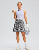 SANTINY 18" Skorts for Women 3 Pockets High Waist Long Athletic Tennis Skirt Golf Skort for Casual Summer Travel