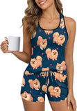 Ekouaer Womens Tank Top Pajama Set Comfy Sleeveless Sleepwear Racerback Cami and Shorts Pjs 2 Piece Summer Loungewear