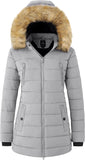 wantdo Women's Warm Winter Coat Heavy Puffer Jacket Parka with Fur Trimmed Hood