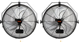 VEVOR 18 inch Wall Mount Fan Waterproof 2 Packs, 3 speed High Velocity 4000 CFM Industrial Wall Fan for Indoor, Commercial, Residential, Warehouse, Greenhouse, Workshop, Basement, Garage,Black