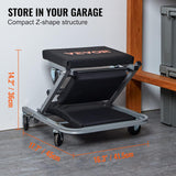 VEVOR Mechanic Creeper, Garage Gift, 36" Z Creeper Seat, 2 in 1 Mechanic Gifts, 300 lbs Capacity, Low Profile Creeper with 6 pcs Wheels in Garage/Shop for Fathers Day Tool Gift