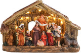 Bdor Christmas Village Lighted Decoration Musical Animated Display Christmas Collectible Santa Battery Operated Resin Indoor Decor