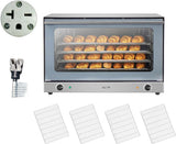 VEVOR Commercial Convection Oven, 21L/19Qt, Quarter-Size Conventional Oven Countertop, 1440W 3-Tier Toaster w/Front Glass Door, Electric Baking Oven w/Trays Wire Racks Clip Gloves, 120V