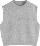 CIDER Women's Knit Sweater Vest Loose Fit Sleeveless Round Neck Oversized Pullover Sweater