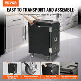 VEVOR Insulated Food Pan Carrier, 127 Qt Hot Box for Catering, LLDPE Food Box Carrier w/Double Buckles, Front Loading Food Warmer w/Handles, End Loader w/Wheels for Restaurant, Canteen, etc. Black