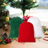 SilTriangle 48 Pcs Christmas Drawstring Gift Bags Bulk Small Cloth Christmas Sack Fabric Holiday Wrapping Pouches Xmas Drawstring Bags for Party Favor DIY Present Candy Goodie 6 x 8'', Red Green White