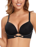 Push Up Padded Bras for Women Add 2 Cups Plunge T Shirt Everyday Bra Seamless Underwire Support