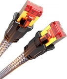 Snowkids Cat 8 Ethernet Cable 15 FT, Strong Signal, High Speed 40Gbps 2000Mhz, Network Cord with RJ45 Internet Connector for TV/Printer/Computer/Modem/Router/ps-3/4/5, Braided Flat LAN Cable 15FT Grey