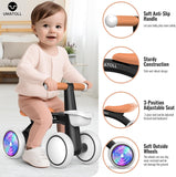 Umatoll Colorful Lighting Baby Balance Bike Toys for 1 Year Old Boys Gifts, Adjustable Seat Baby Walker, One Year Old Boy Birthday Gifts, 12-24 Months Toddler First Ride on Toys