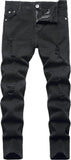 Boy's Skinny Fit Ripped Destroyed Distressed Stretch Slim Jeans Pants