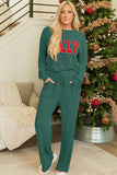 Women Pajamas Set Loungewear Ribbed Long Sleeve Top and Pants with Pockets Lounge Sweatsuit Set