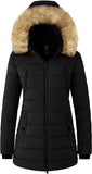 wantdo Women's Warm Winter Coat Heavy Puffer Jacket Parka with Fur Trimmed Hood