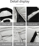 MOERDENG Women's Long Winter Puffer Coat Waterproof Warm Maxi Down Jacket Faux Fur Removable Hood Parka