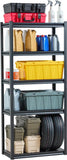 VEVOR Storage Shelving Unit, 5-Tier Adjustable, 2000 lbs Capacity, Heavy Duty Garage Shelves Metal Organizer Utility Rack, Black, 36" L x 18" W x 72" H for Kitchen Pantry Basement Bathroom Laundry
