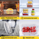 34 PCS Food Storage Containers Set with Airtight Lids (17 Lids &17 Containers) - BPA-Free Plastic Food Container for Kitchen Storage Organization, Fruit Meal-prep Containers with Labels & Marker