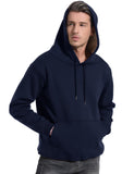 Flygo Men's Casual Fleece Sherpa Lined Hoodie Winter Warm Pullover Hooded Sweatshirt(Black-XL)