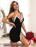 Aranmei Women Sexy Lace Chemise Nightgown Sleepwear V Neck Full Slip Babydoll Lingerie Sleep Dress
