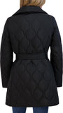 TAHARI womens Hourglass Quilted Wrap Coat