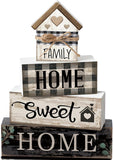 4 Pcs Christmas Table Decor Wooden Hot Cocoa Decoration Christmas Centerpiece Winter Tiered Tray Decor Decorative Red Hot Cocoa Block Signs Gift Farmhouse Xmas Decoration for Home Kitchen