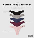 Victoria's Secret PINK Women's Cotton Thong Underwear, Panties for Women, Pink Basic, (M)