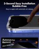UNBREAKcable 2PCS Screen Protector for iPhone 16-1 Privacy Tempered Glass+1 Clear Glass Double Shatterproof [Easy Installation Frame] [9H Hardness] [Case Friendly] Anti-Scratch for iPhone 6.1 inch