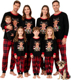 Family Christmas Pajamas Matching Sets - Soft Lettler Print Xmas Pjs for Couples & Kids | Holiday Family Pajamas
