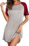 Ekouaer Sleep Shirts for Women Short Sleeve Night Shirts for Sleeping Pullover Nightgown Soft Nightdress S-XXXL