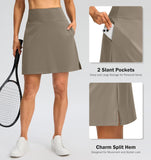SANTINY 18" Skorts for Women 3 Pockets High Waist Long Athletic Tennis Skirt Golf Skort for Casual Summer Travel