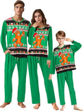 IFFEI Matching Family Pajamas Sets Christmas PJ's Letter Print Top and Plaid Bottom Sleepwear Jammies with Pockets