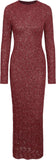 CIDER Burgundy Dress for Women Long Sweater Dresses Mesh Hollow Out Long Sleeve Crew Neck Maxi Winter Dress 2025