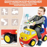 2025 Upgrade Ride On Push Car for Toddlers, 51×25×45cm Baby Sliding Car with Music Steering, Ride On Toy with Underneath Storage